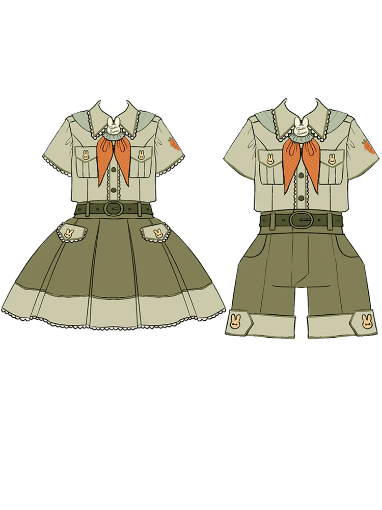 Piggy Bun - Bunny Trip - Ouji Lolita Green Cute Suits - Image 18