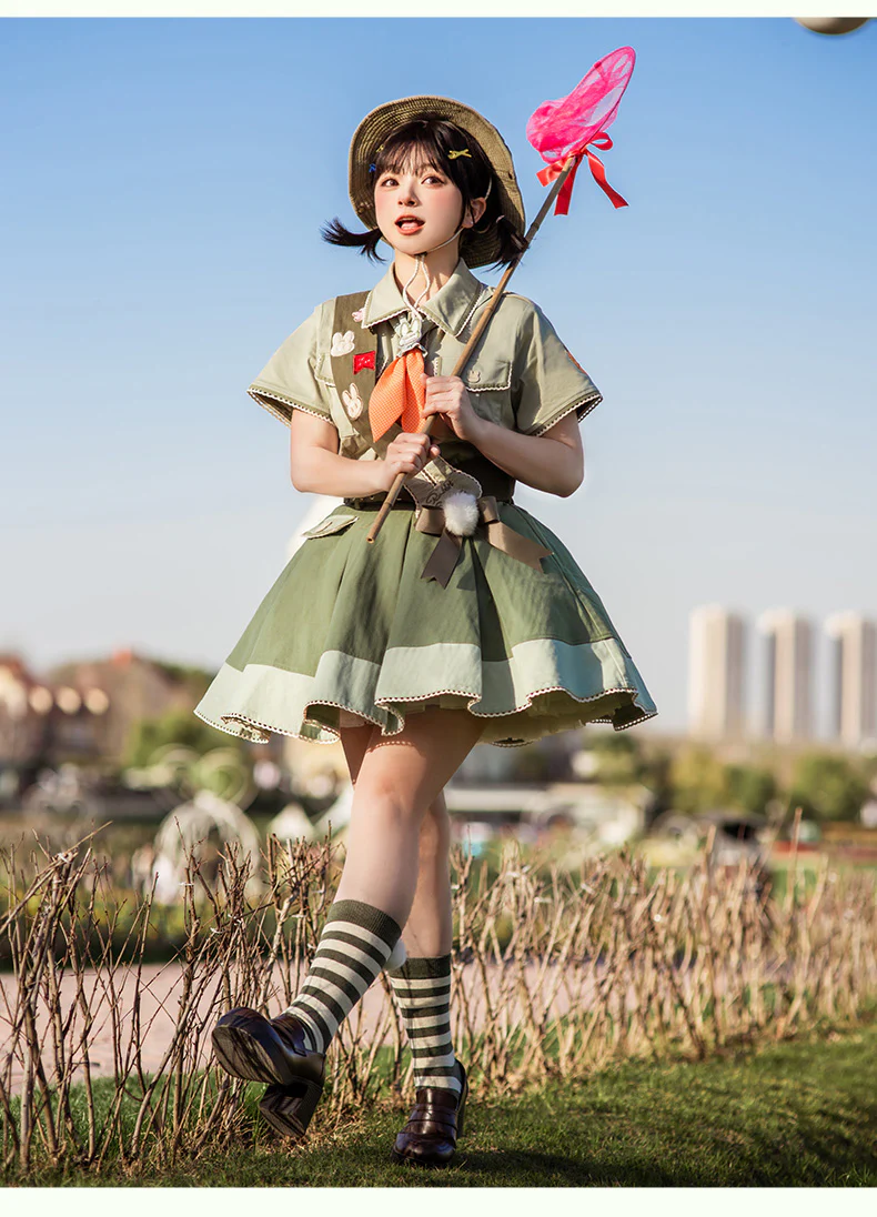 Piggy Bun - Bunny Trip - Ouji Lolita Green Cute Suits - Image 4