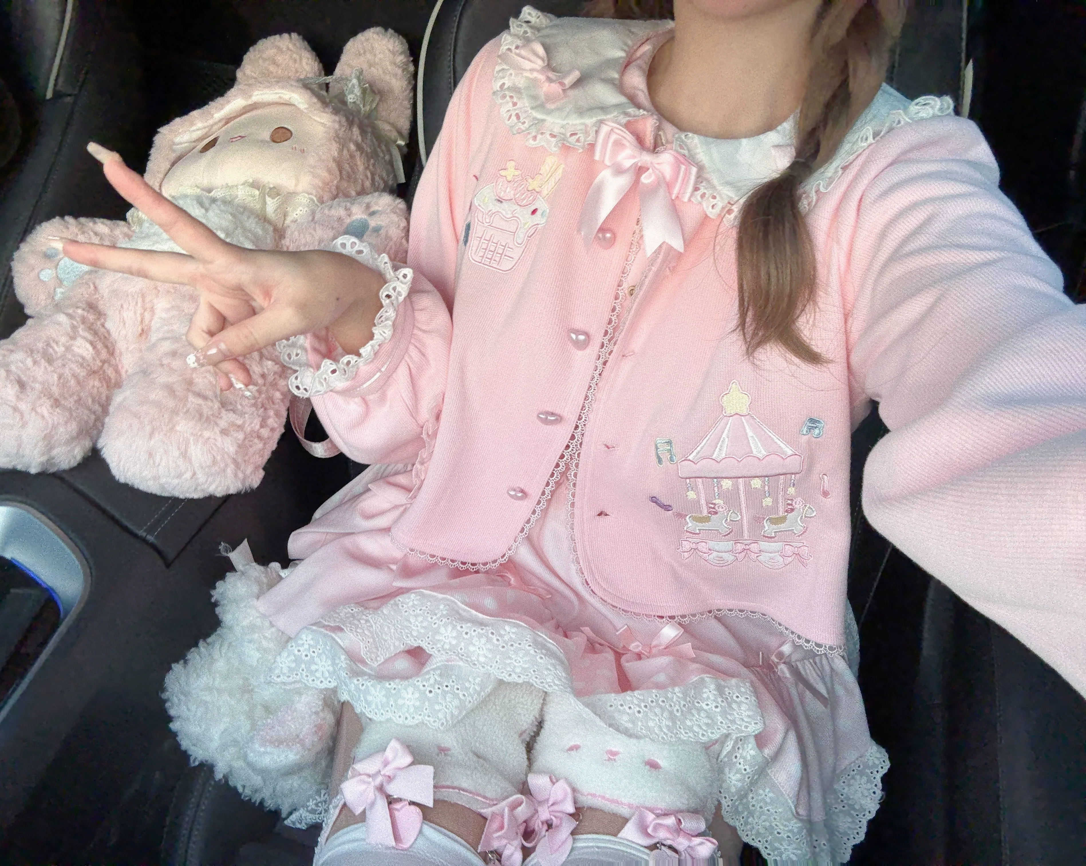 Sissy the shepherd - Dessert Paradise - Embroidered Kawaii Lolita Cardigan, Cotton knitted - Image 2