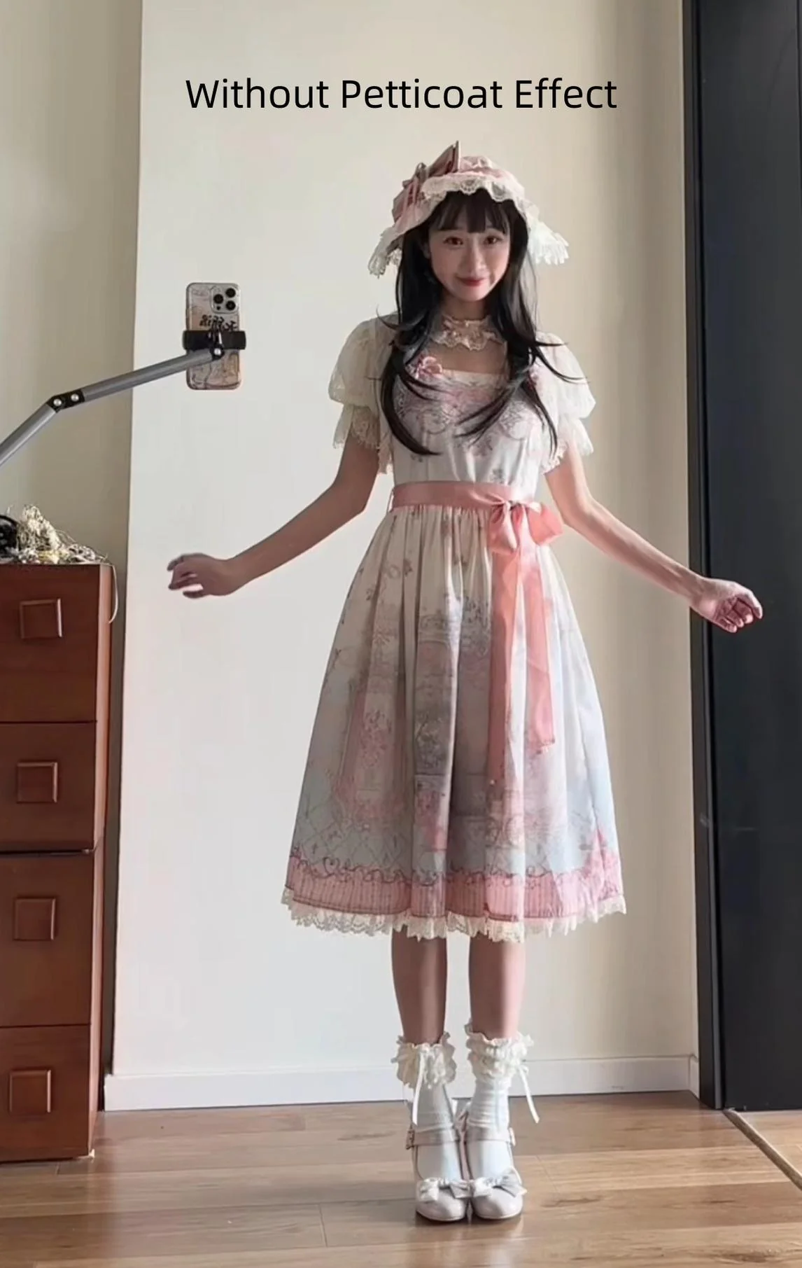 Moon River - Swan Lake Mirror - Pink Sweet Lolita Print JSK Dress - Image 10
