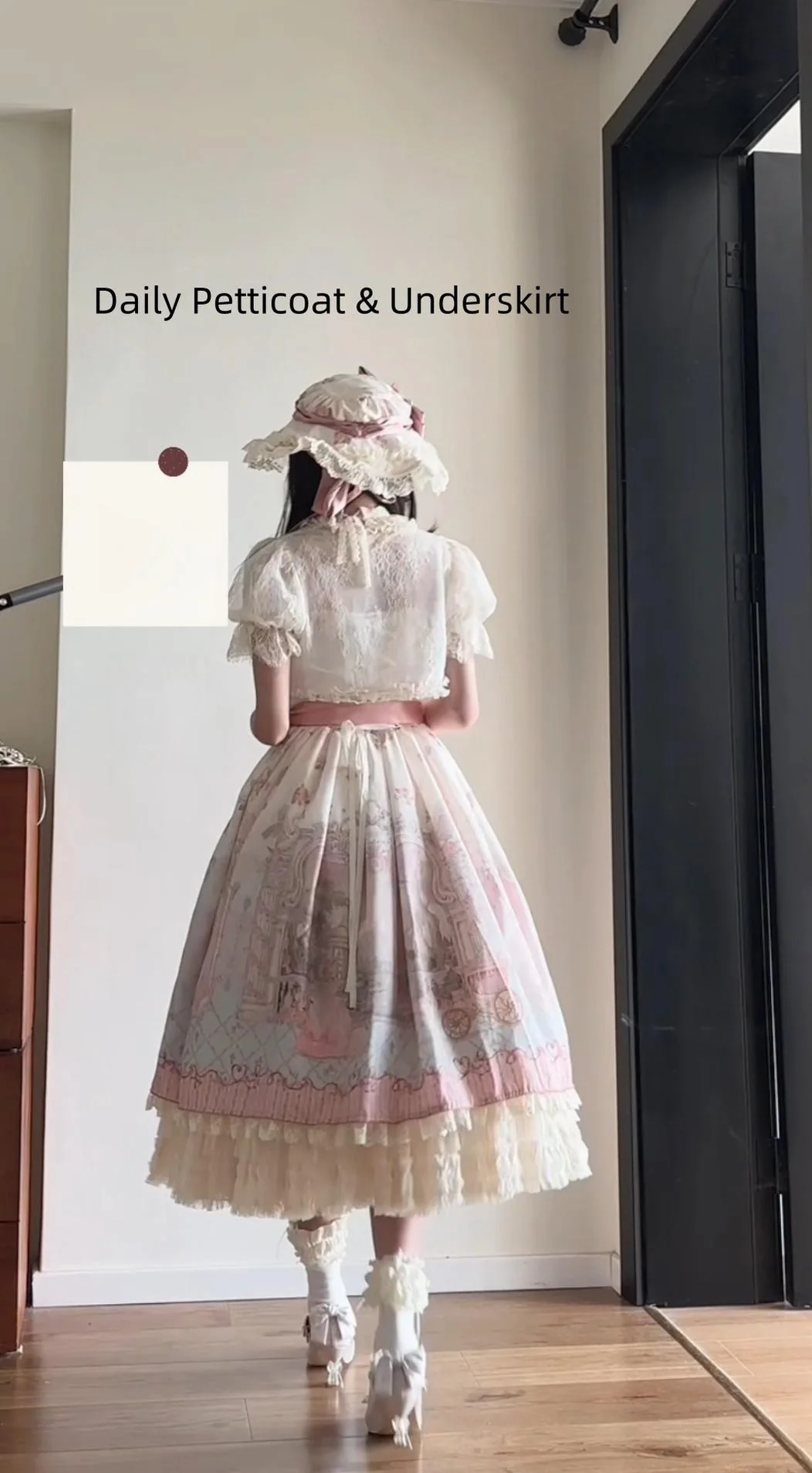 Moon River - Swan Lake Mirror - Pink Sweet Lolita Print JSK Dress - Image 11