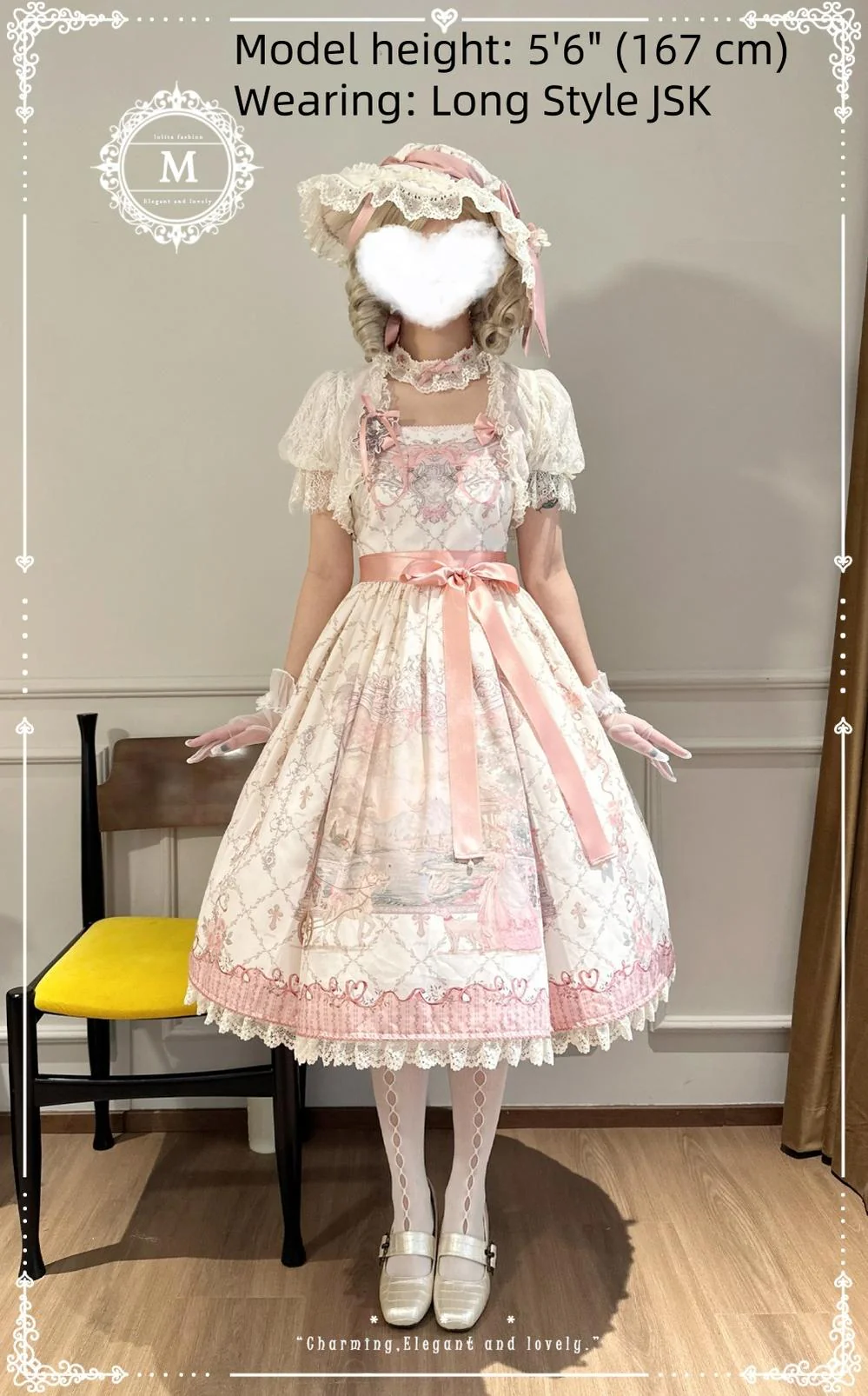 Moon River - Swan Lake Mirror - Pink Sweet Lolita Print JSK Dress - Image 17