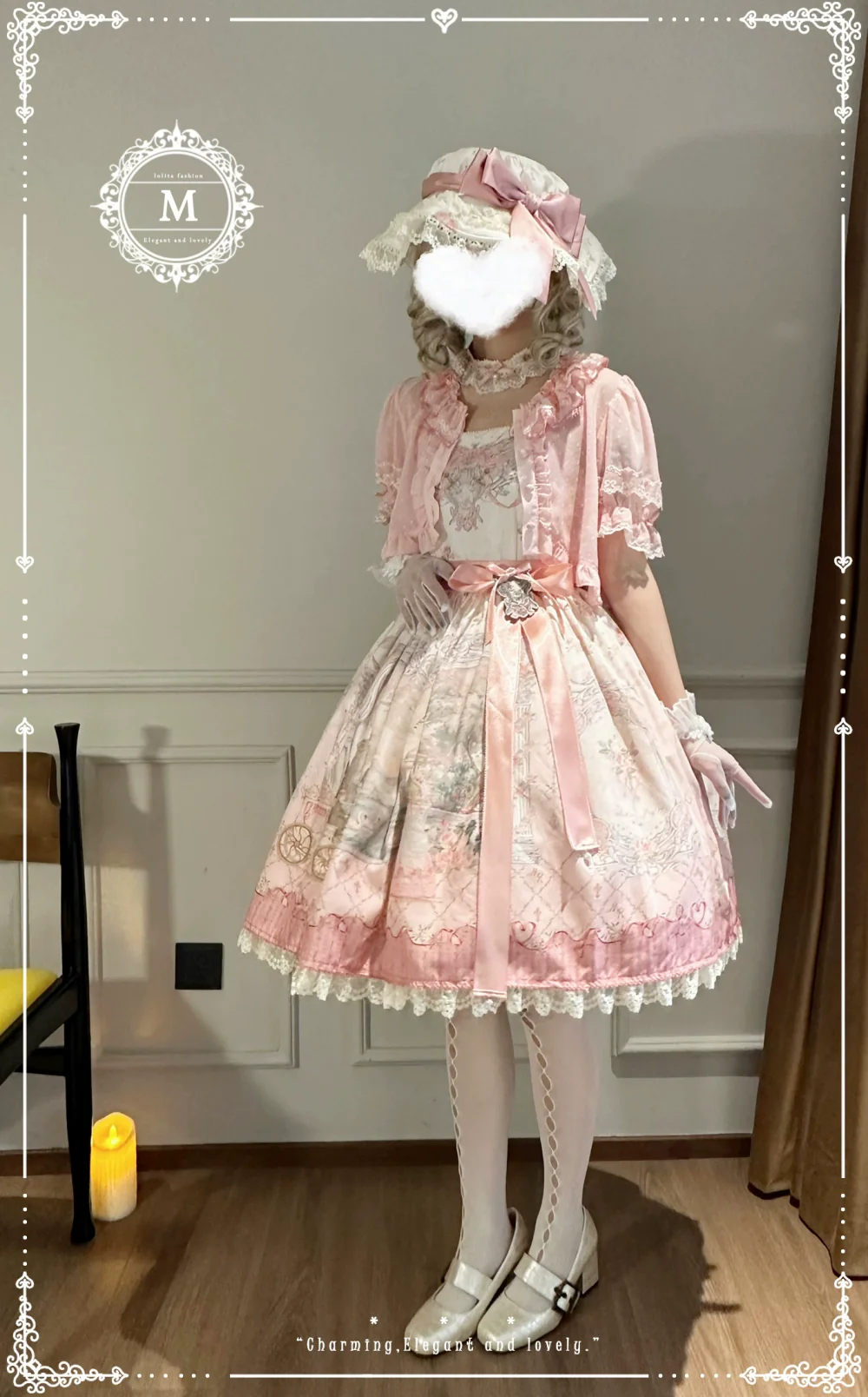 Moon River - Swan Lake Mirror - Pink Sweet Lolita Print JSK Dress - Image 19