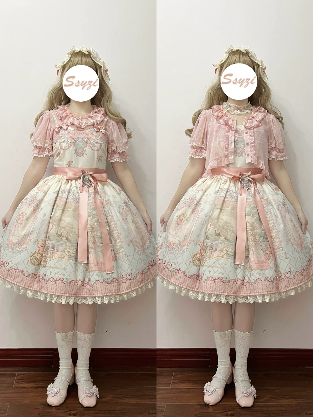 Moon River - Swan Lake Mirror - Pink Sweet Lolita Print JSK Dress - Image 23