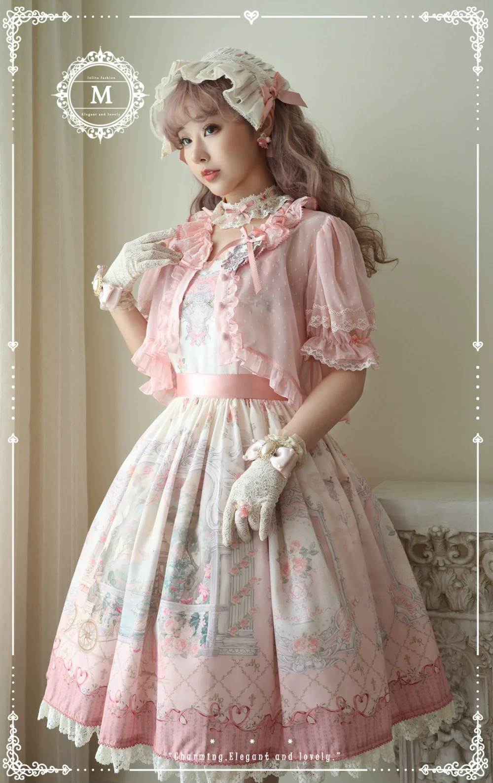 Moon River - Swan Lake Mirror - Pink Sweet Lolita Print JSK Dress - Image 31
