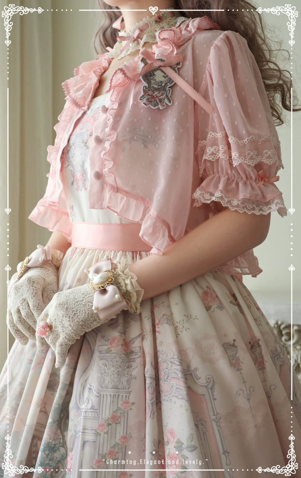 Moon River - Swan Lake Mirror - Pink Sweet Lolita Print JSK Dress - Image 34