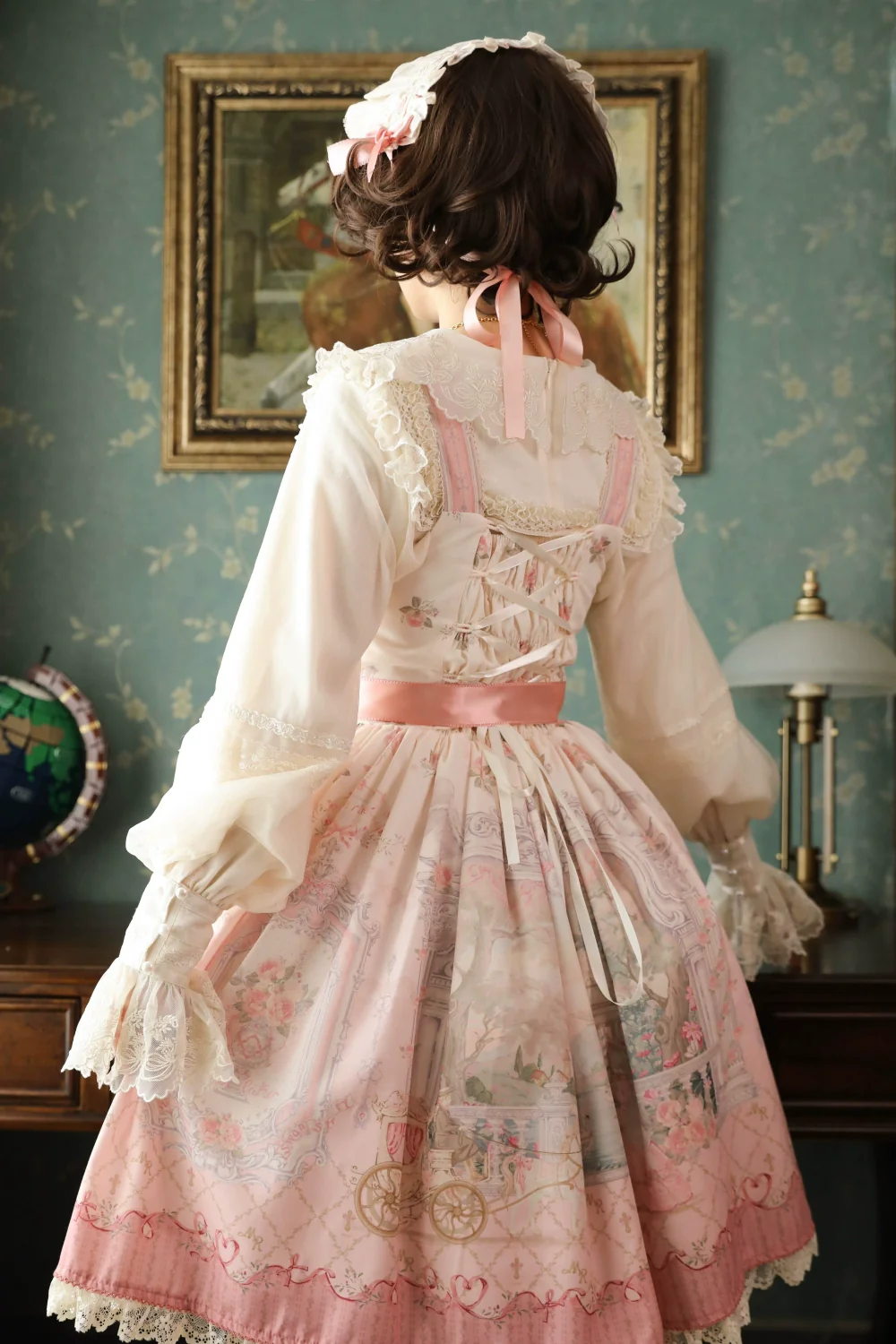 Moon River - Swan Lake Mirror - Pink Sweet Lolita Print JSK Dress - Image 5