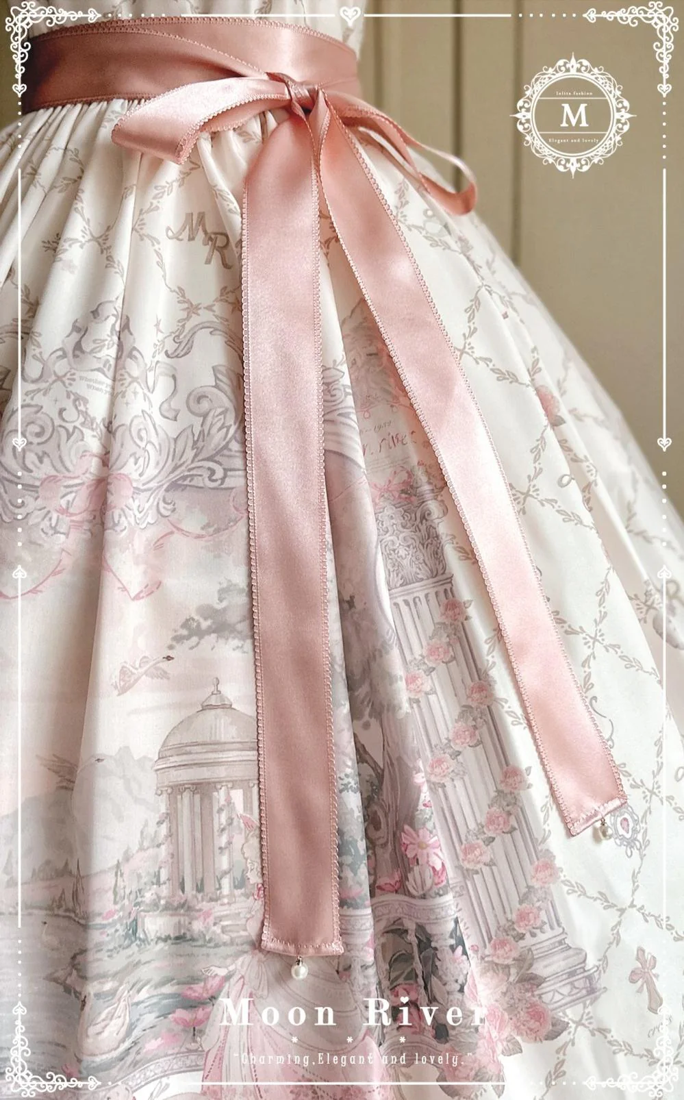 Moon River - Swan Lake Mirror - Pink Sweet Lolita Print JSK Dress - Image 52