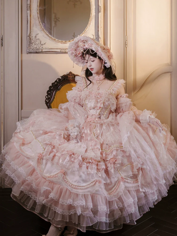 Runaway Princess - Pink Wedding Lolita Dress, Plus Size Friendly - Image 3