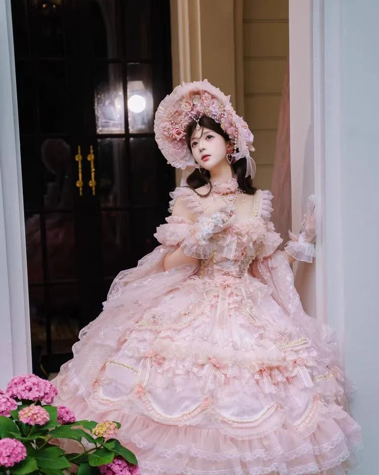 Runaway Princess - Pink Wedding Lolita Dress, Plus Size Friendly - Image 5