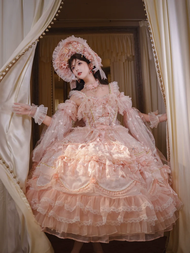 Runaway Princess - Pink Wedding Lolita Dress, Plus Size Friendly - Image 6