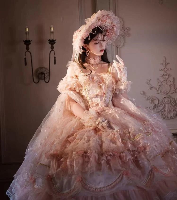 Runaway Princess - Pink Wedding Lolita Dress, Plus Size Friendly - Image 7