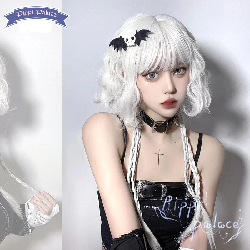Lolita Curly Wig White Braid Wig - Image 6