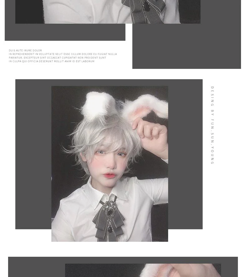 PippiPalace - Mr. Rabbit - Gray Slightly Short Curly Wig - Image 5