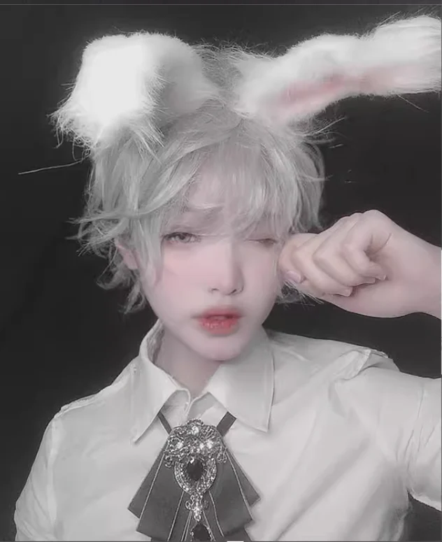 PippiPalace - Mr. Rabbit - Gray Slightly Short Curly Wig - Image 6