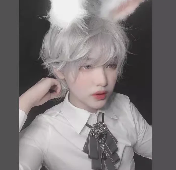 PippiPalace - Mr. Rabbit - Gray Slightly Short Curly Wig - Image 8