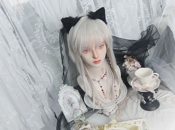 PippiPalace - Shikigami - Silver Gray Ancient Crown Wig - Image 4