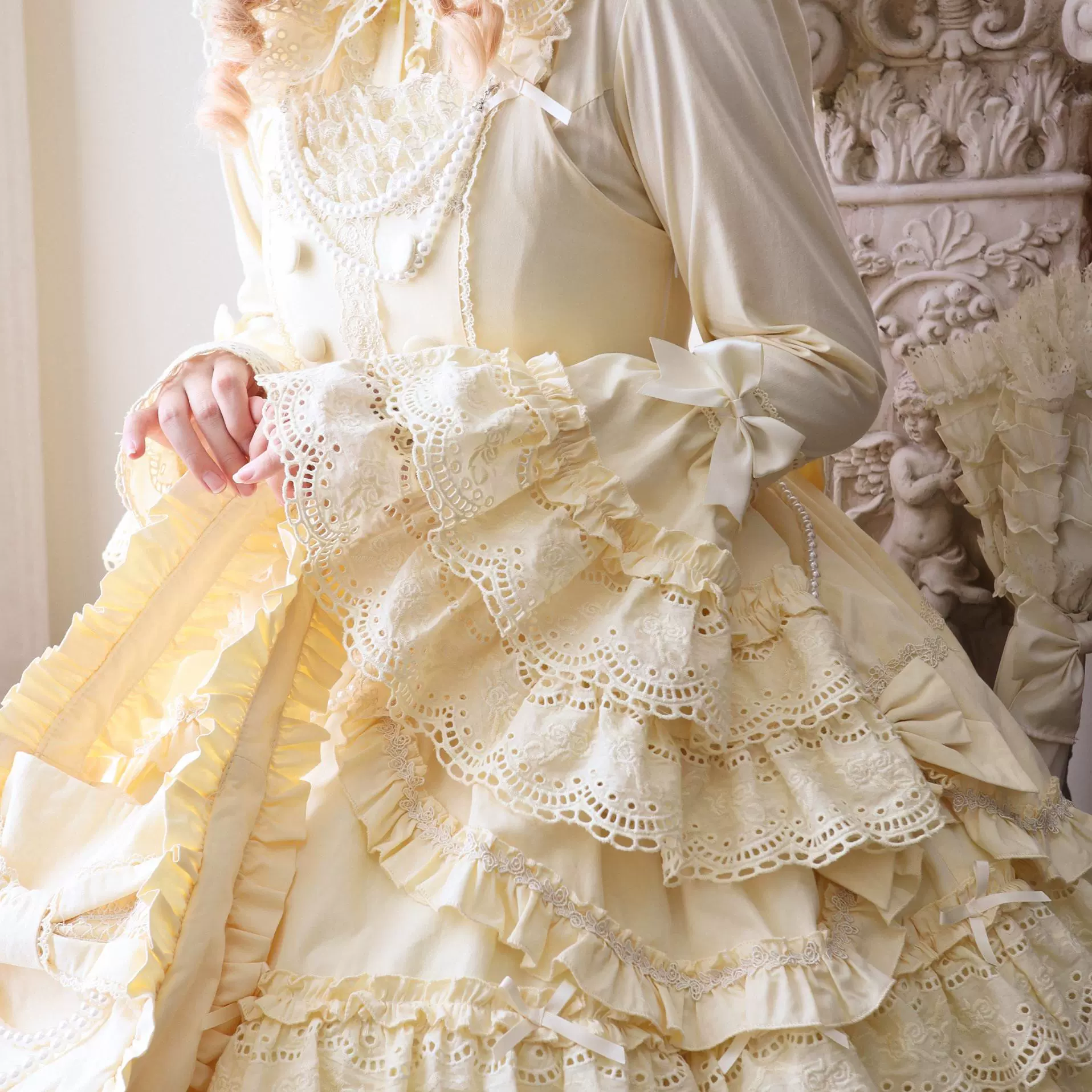 Plum Tree - Pure Love Language - Sweet Lolita Pearl JSK Princess Sleeves Blouse - Image 10