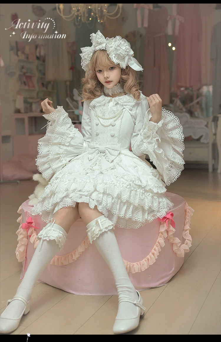 Plum Tree - Pure Love Language - Sweet Lolita Pearl JSK Princess Sleeves Blouse - Image 18
