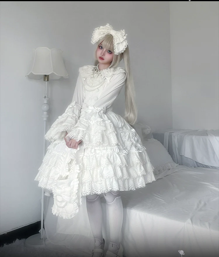 Plum Tree - Pure Love Language - Sweet Lolita Pearl JSK Princess Sleeves Blouse - Image 22