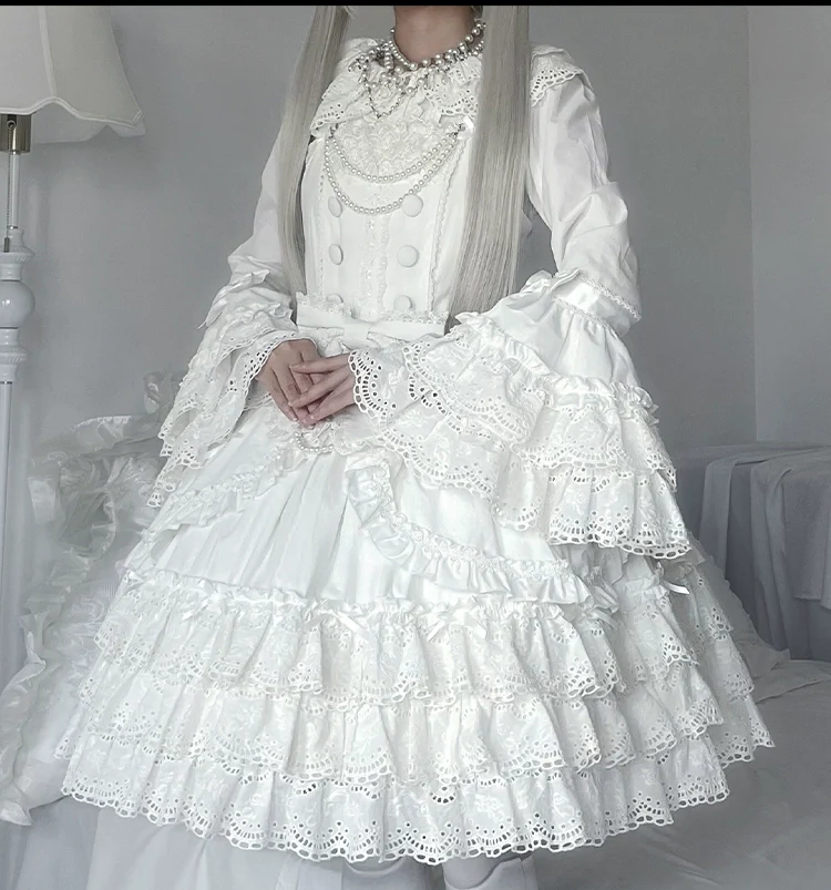 Plum Tree - Pure Love Language - Sweet Lolita Pearl JSK Princess Sleeves Blouse - Image 23