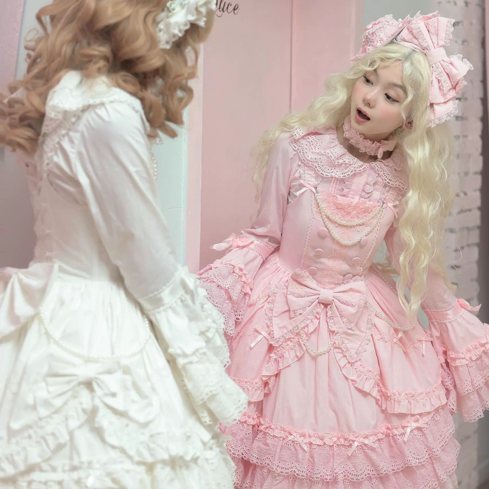 Plum Tree - Pure Love Language - Sweet Lolita Pearl JSK Princess Sleeves Blouse - Image 3