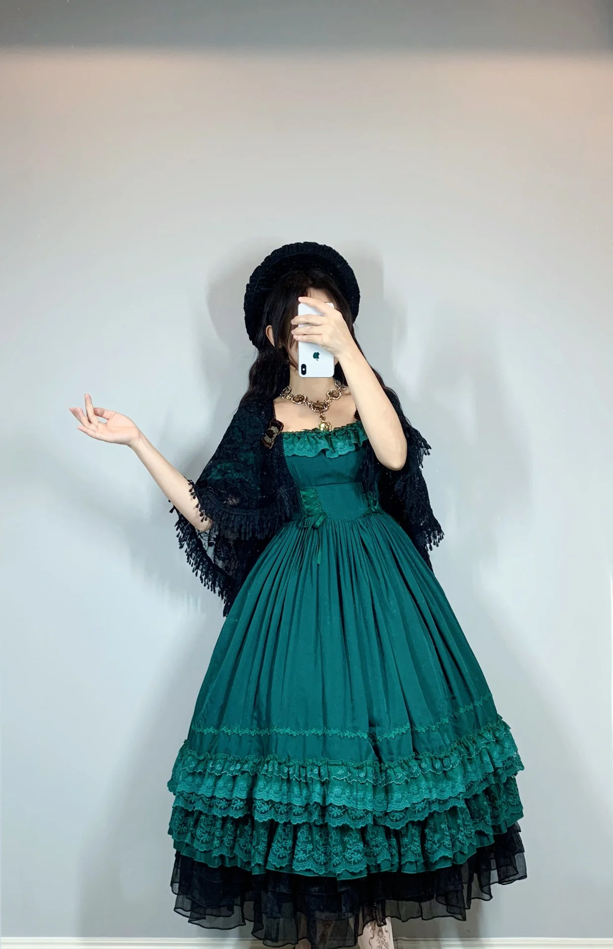 Nyx's Kiss - Plus Size Classic Lolita Short-sleeved OP Dress - Image 20