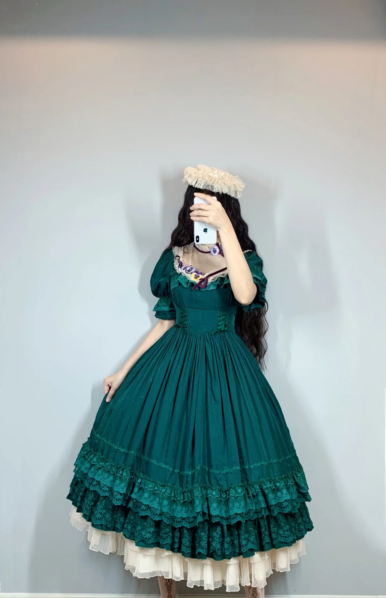 Nyx's Kiss - Plus Size Classic Lolita Short-sleeved OP Dress - Image 21