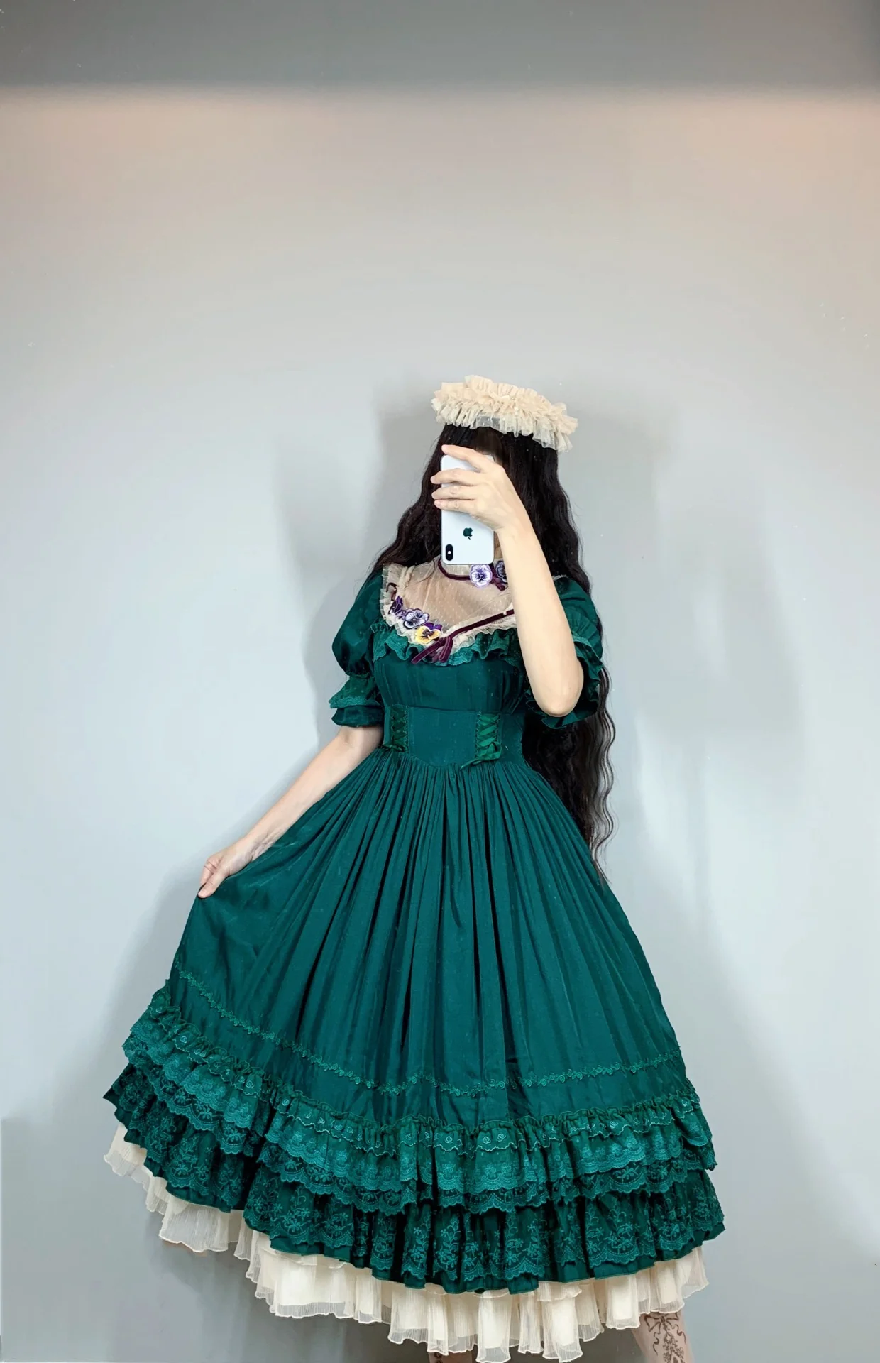 Nyx's Kiss - Plus Size Classic Lolita Short-sleeved OP Dress - Image 4