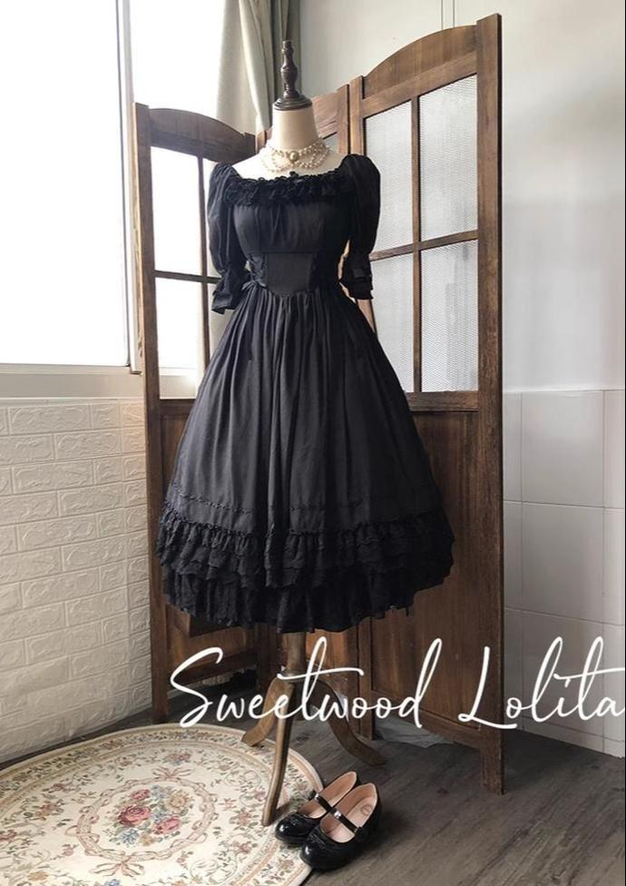 Nyx's Kiss - Plus Size Classic Lolita Short-sleeved OP Dress - Image 5