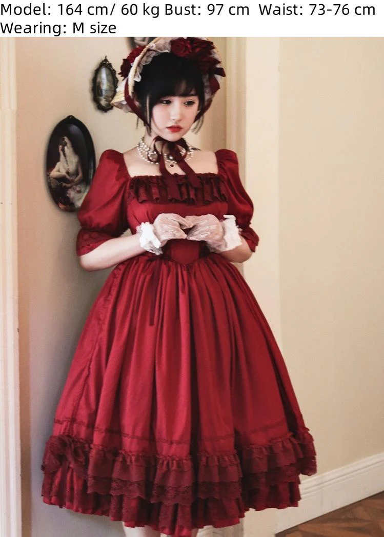 Nyx's Kiss - Plus Size Classic Lolita Short-sleeved OP Dress - Image 6