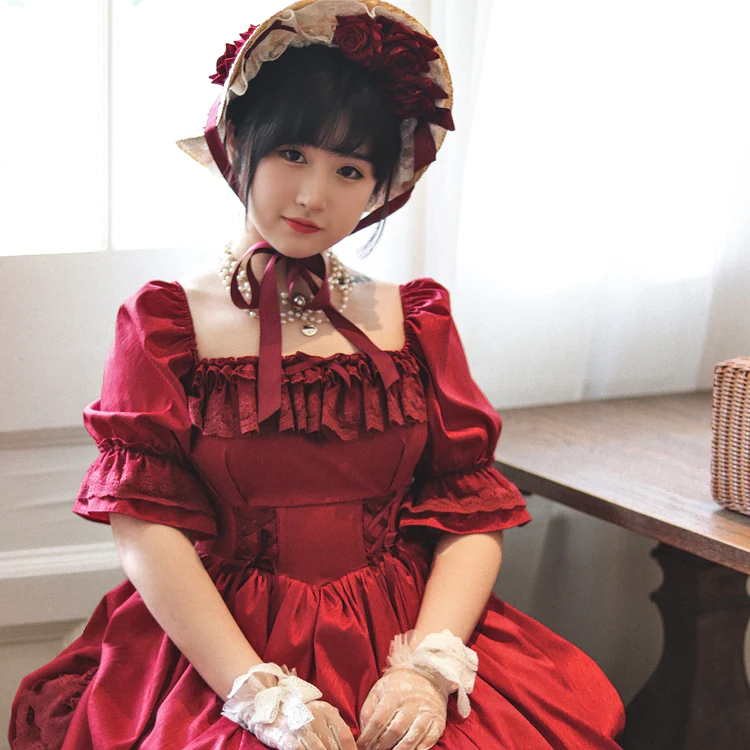 Nyx's Kiss - Plus Size Classic Lolita Short-sleeved OP Dress - Image 7