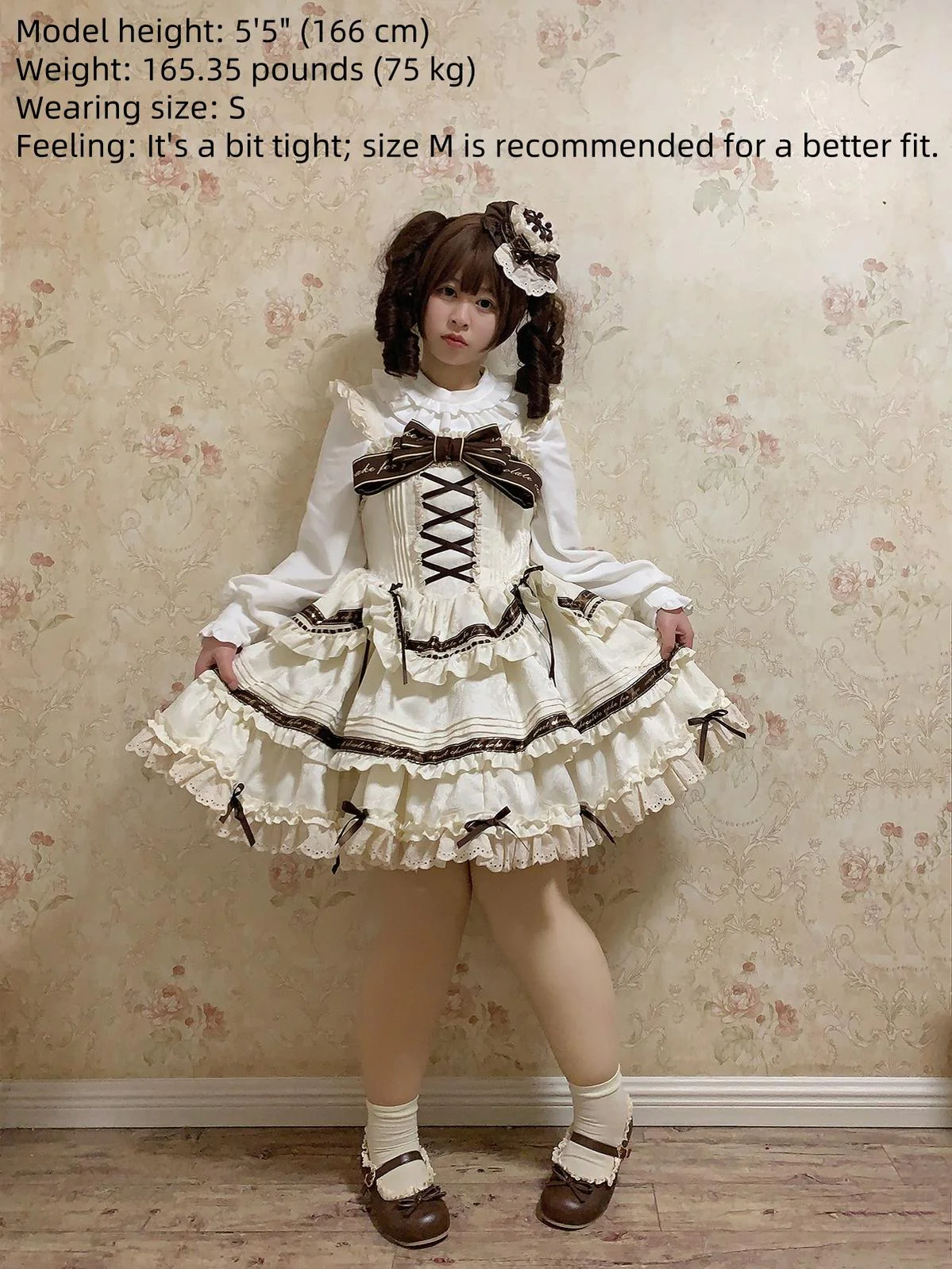 Chubby Cat Diary - Chocolate Layer Cake - Plus Size Cotton Lolita Jumper Dress - Image 7