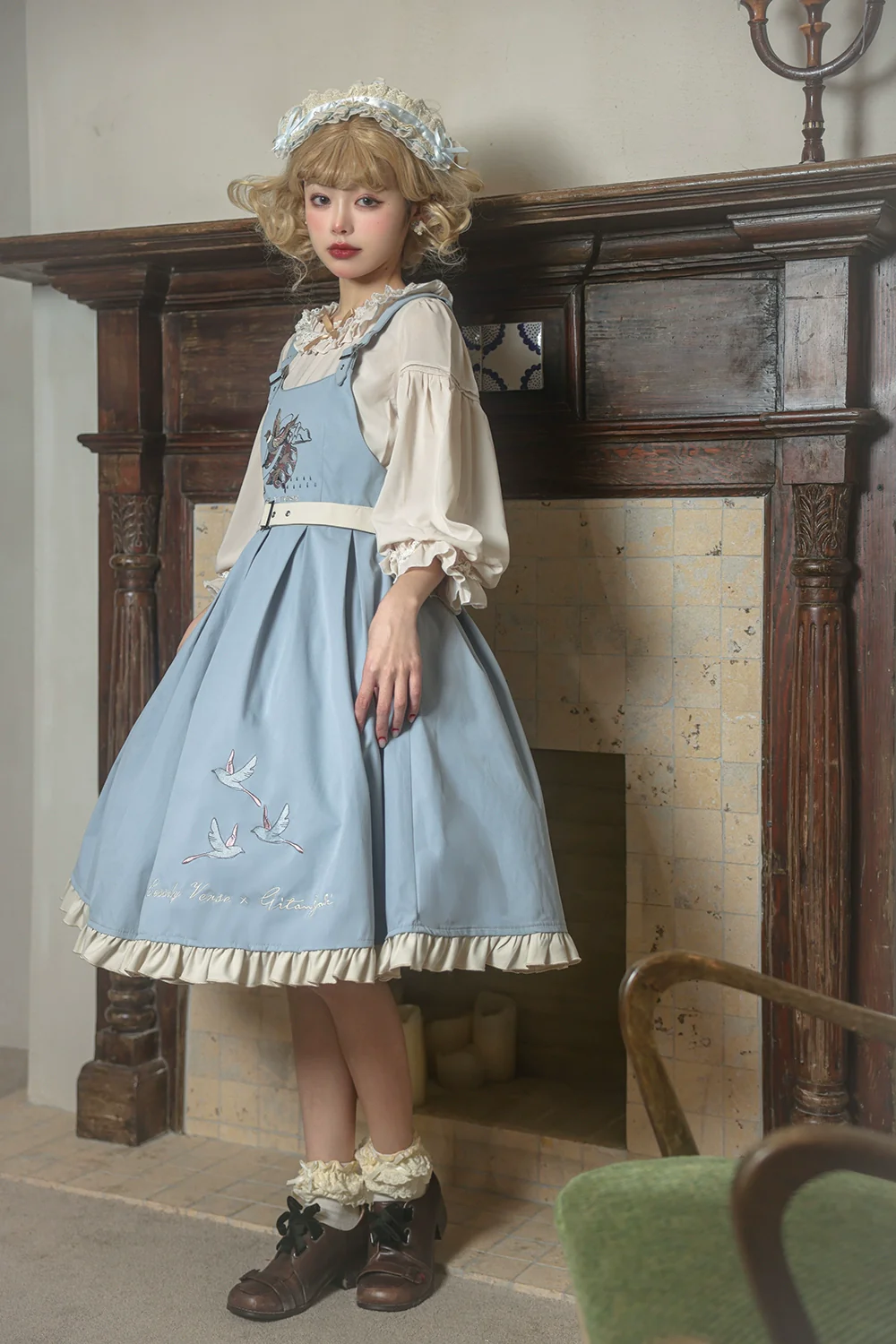 Flying Bird - Plus Size Elegant Lolita JSK Dress With Bird Embroidery - Image 15