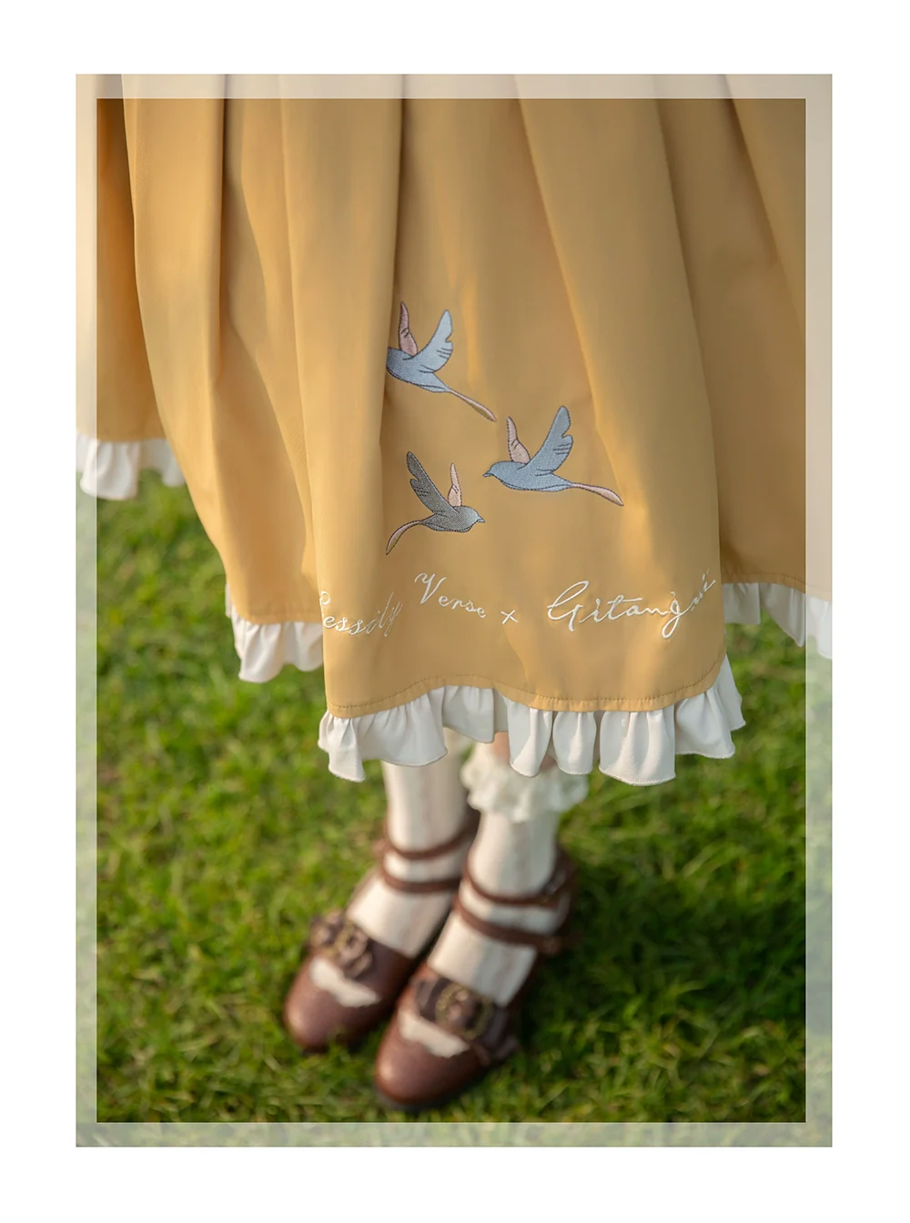 Flying Bird - Plus Size Elegant Lolita JSK Dress With Bird Embroidery - Image 21