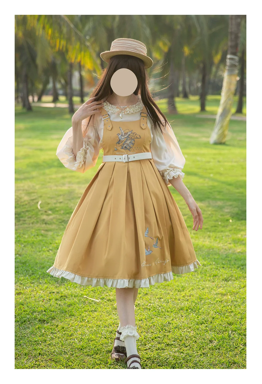 Flying Bird - Plus Size Elegant Lolita JSK Dress With Bird Embroidery - Image 28