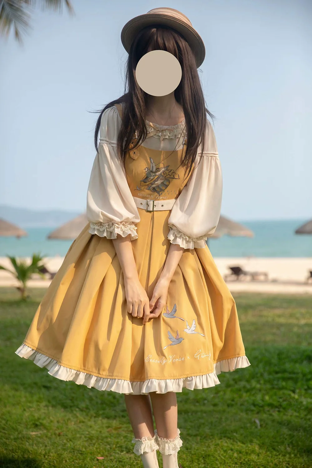 Flying Bird - Plus Size Elegant Lolita JSK Dress With Bird Embroidery - Image 4