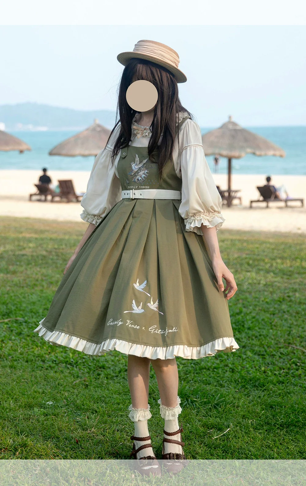 Flying Bird - Plus Size Elegant Lolita JSK Dress With Bird Embroidery - Image 5