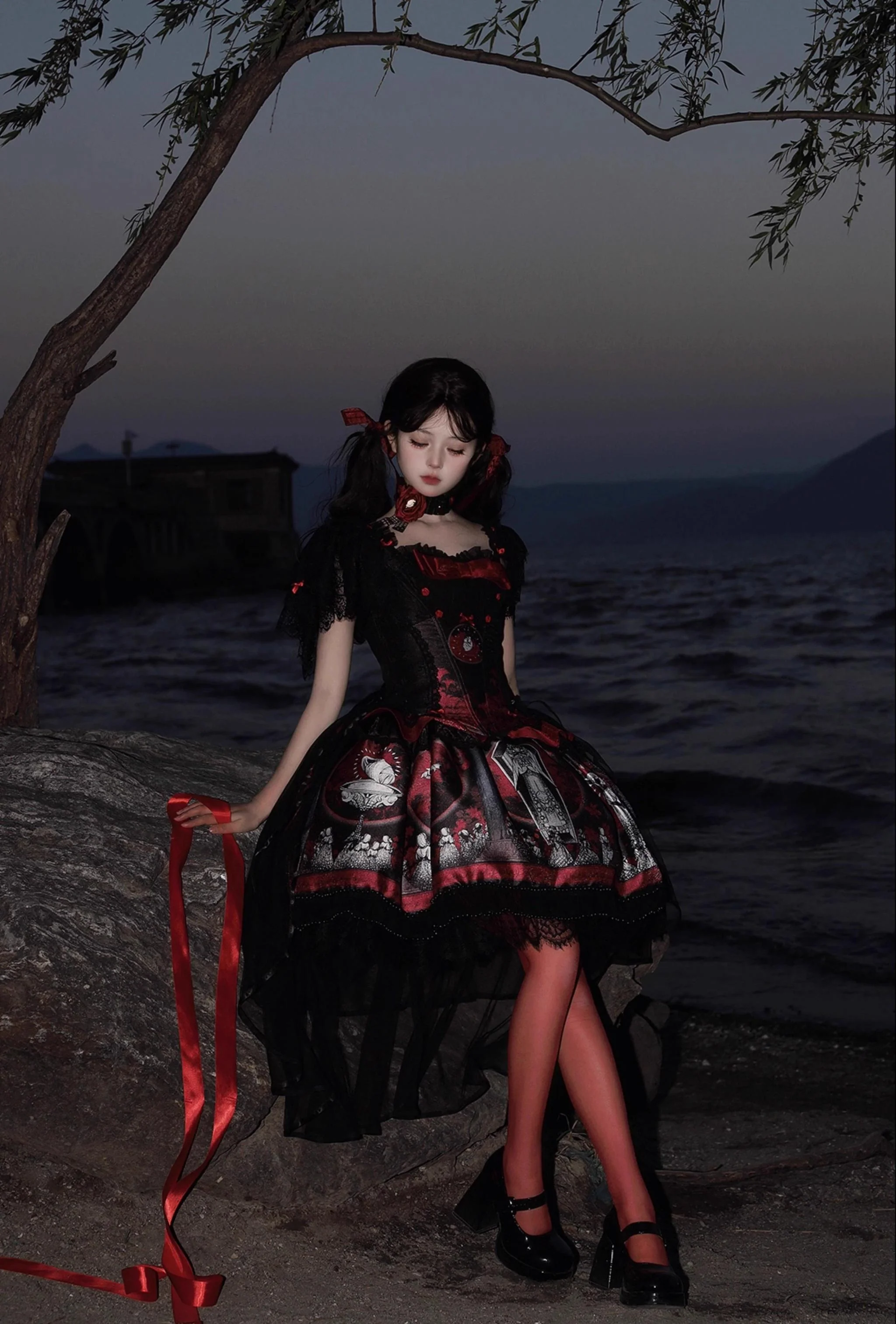 Eclipsed Moon Gallery - Plus Size Halloween Gothic Lolita Skirt & Bodice Set - Image 11