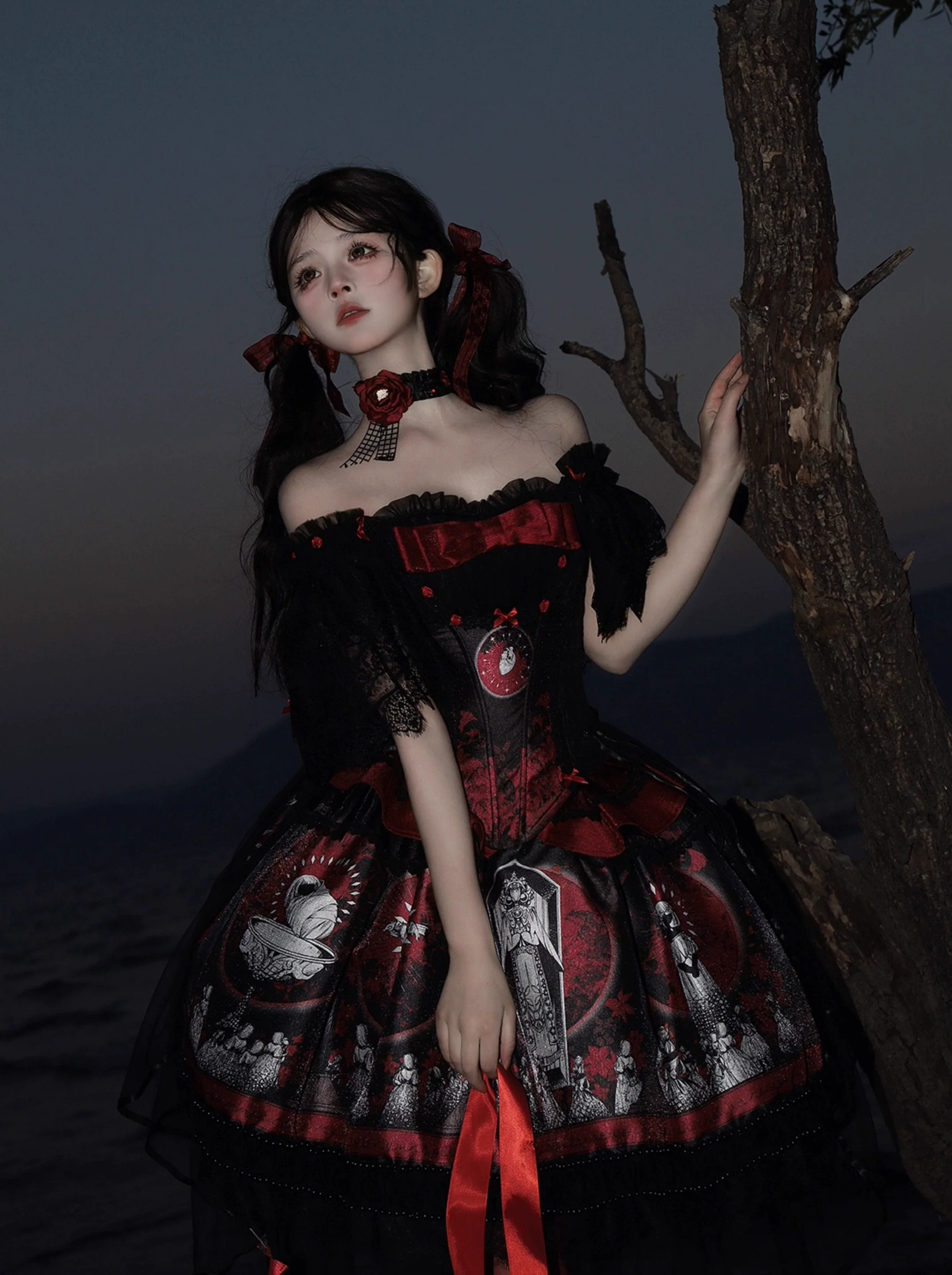 Eclipsed Moon Gallery - Plus Size Halloween Gothic Lolita Skirt & Bodice Set - Image 13