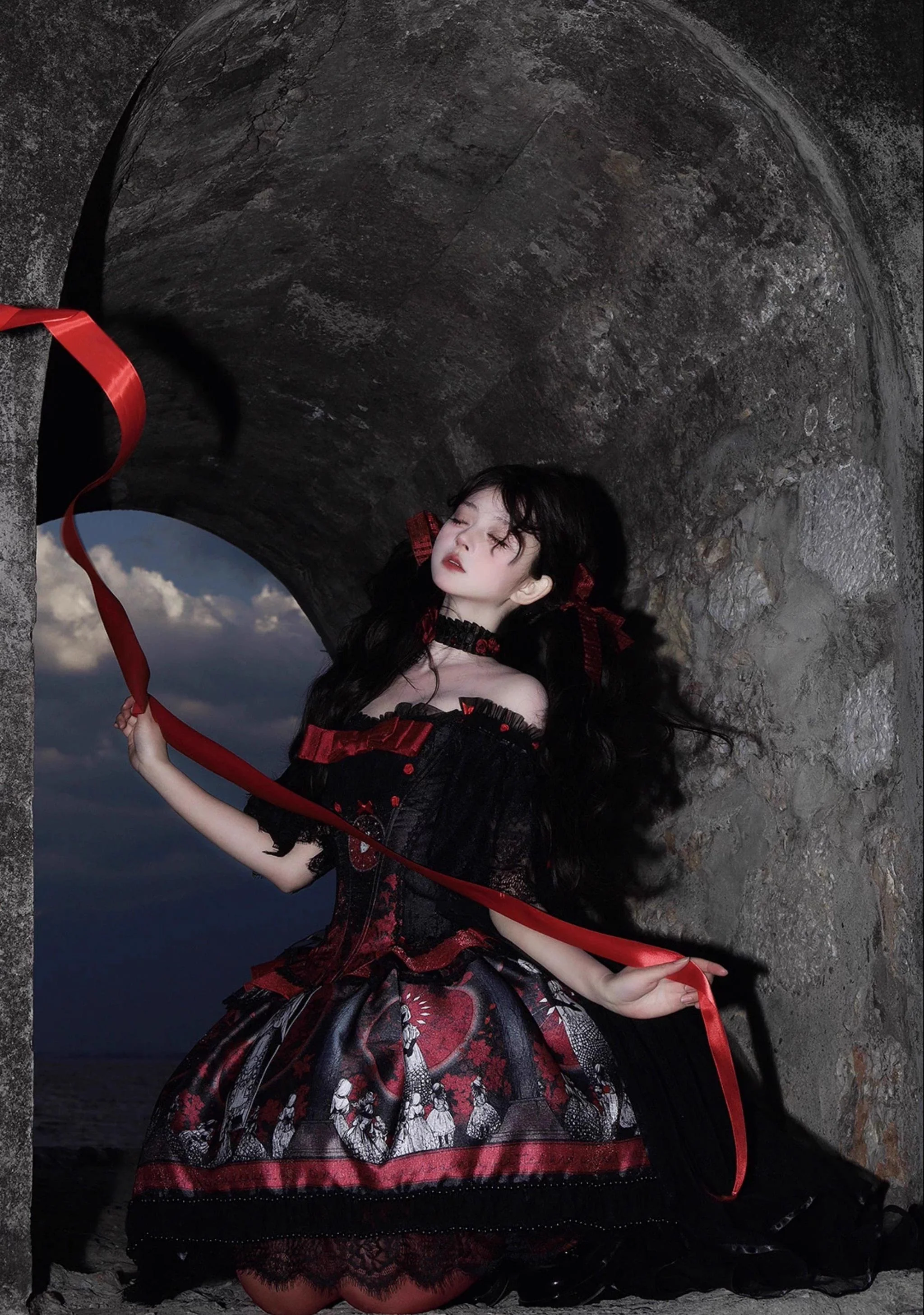 Eclipsed Moon Gallery - Plus Size Halloween Gothic Lolita Skirt & Bodice Set - Image 14