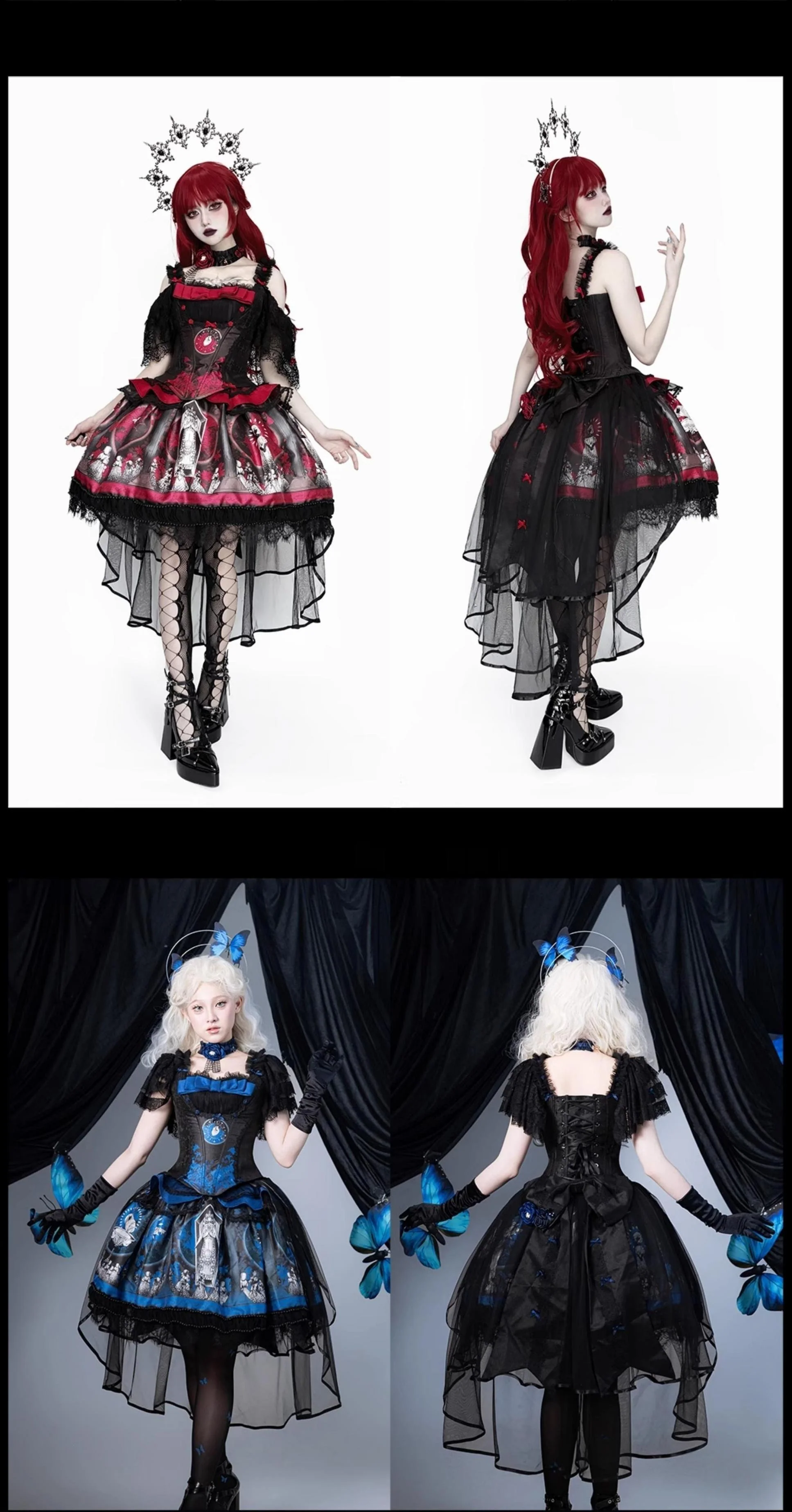 Eclipsed Moon Gallery - Plus Size Halloween Gothic Lolita Skirt & Bodice Set - Image 21