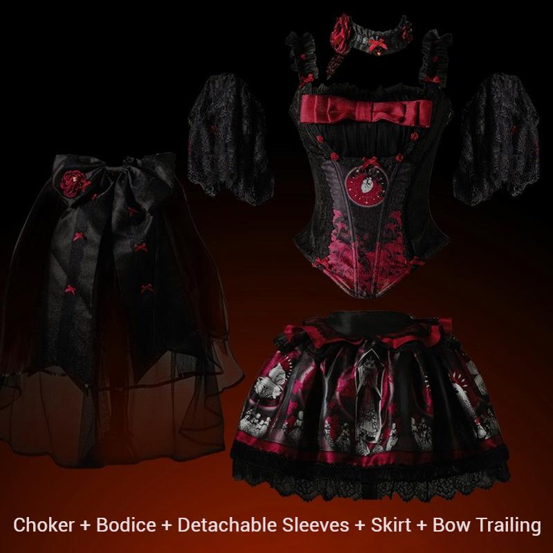Eclipsed Moon Gallery - Plus Size Halloween Gothic Lolita Skirt & Bodice Set - Image 24