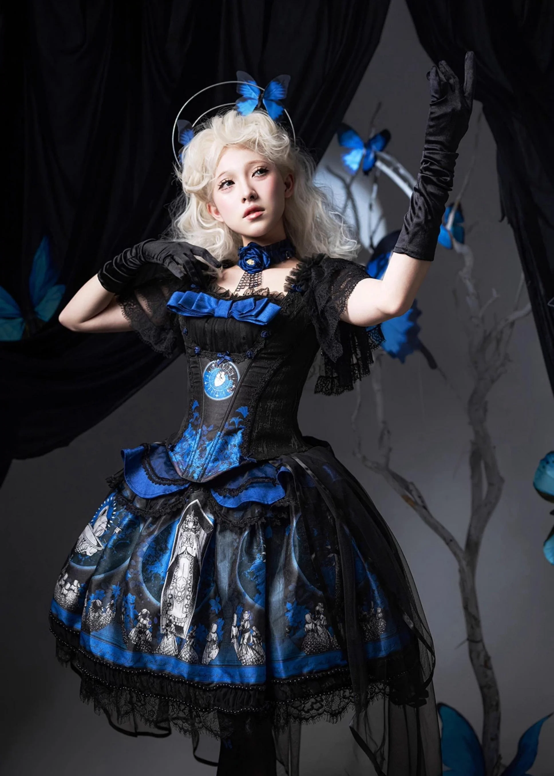 Eclipsed Moon Gallery - Plus Size Halloween Gothic Lolita Skirt & Bodice Set - Image 4