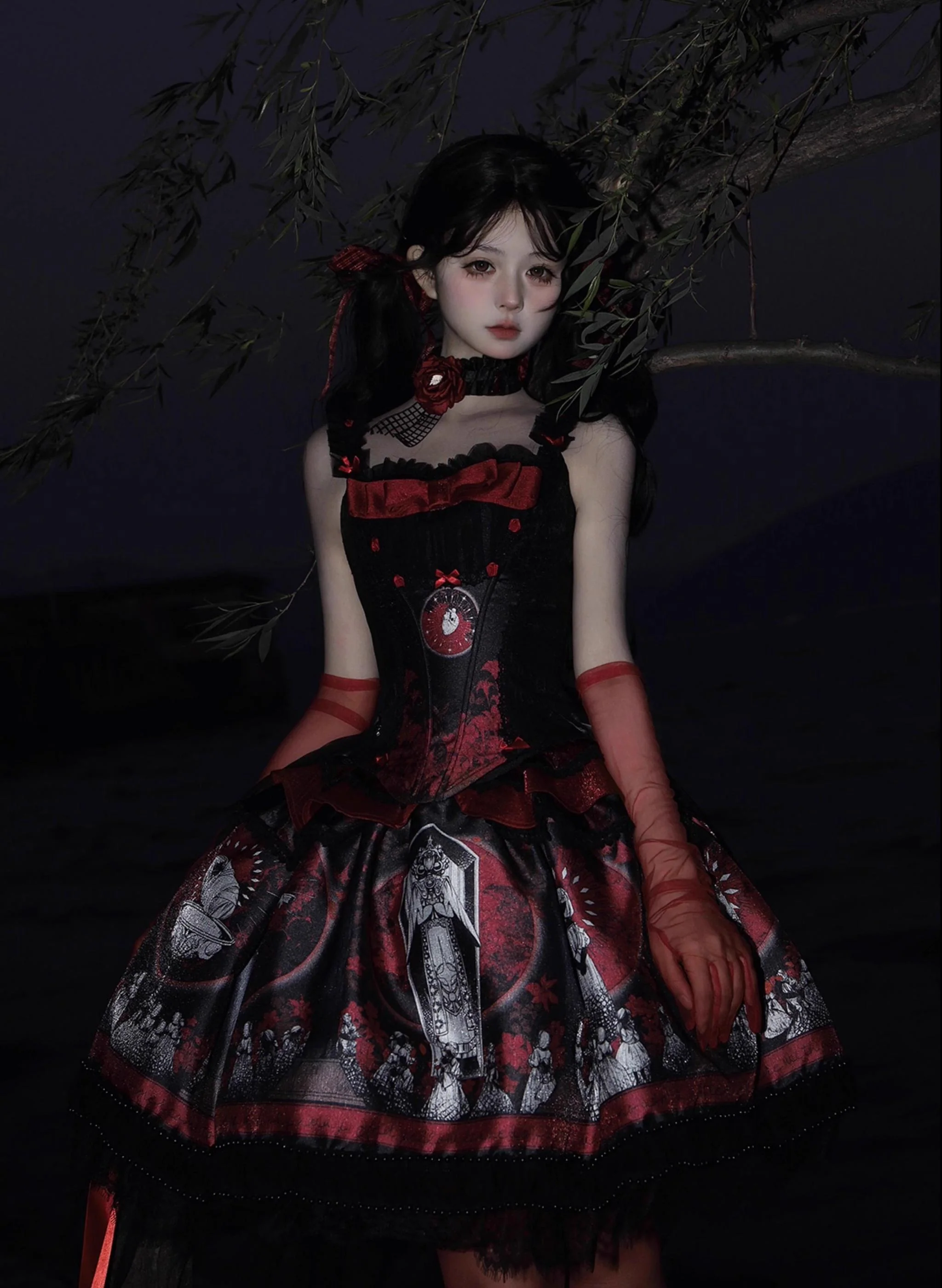 Eclipsed Moon Gallery - Plus Size Halloween Gothic Lolita Skirt & Bodice Set - Image 9