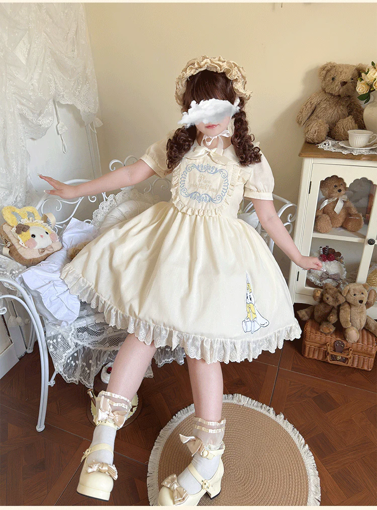 Sweet Dream Bunny - Plus Size Kawaii Lolita Apricot OP - Image 12