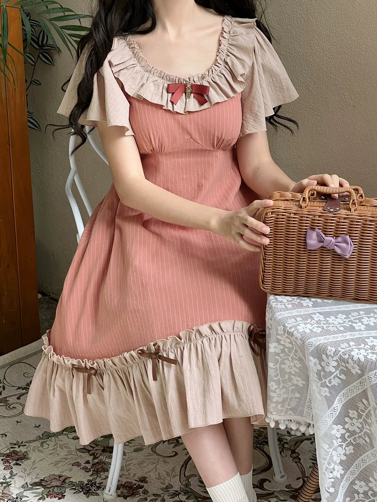 Cotton Plus Size Lolita OP Dress With Pockets & Detachable Bra Pads - Image 15