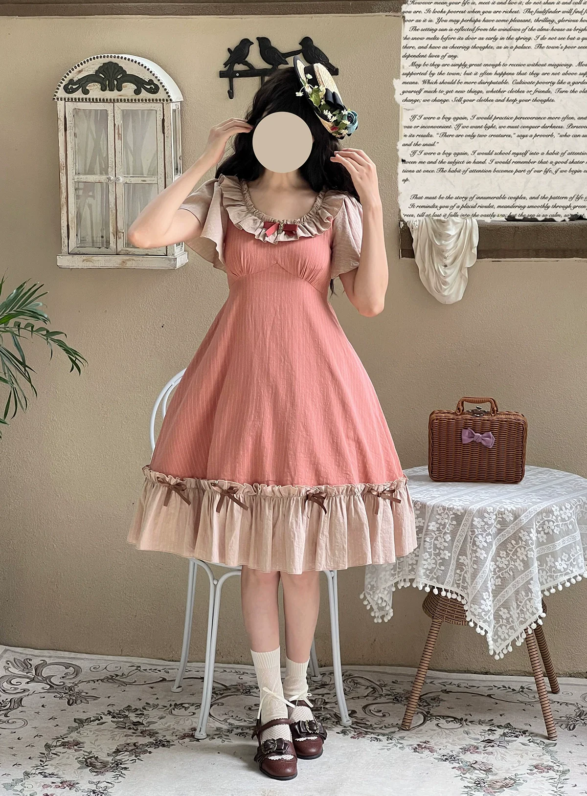 Cotton Plus Size Lolita OP Dress With Pockets & Detachable Bra Pads - Image 3