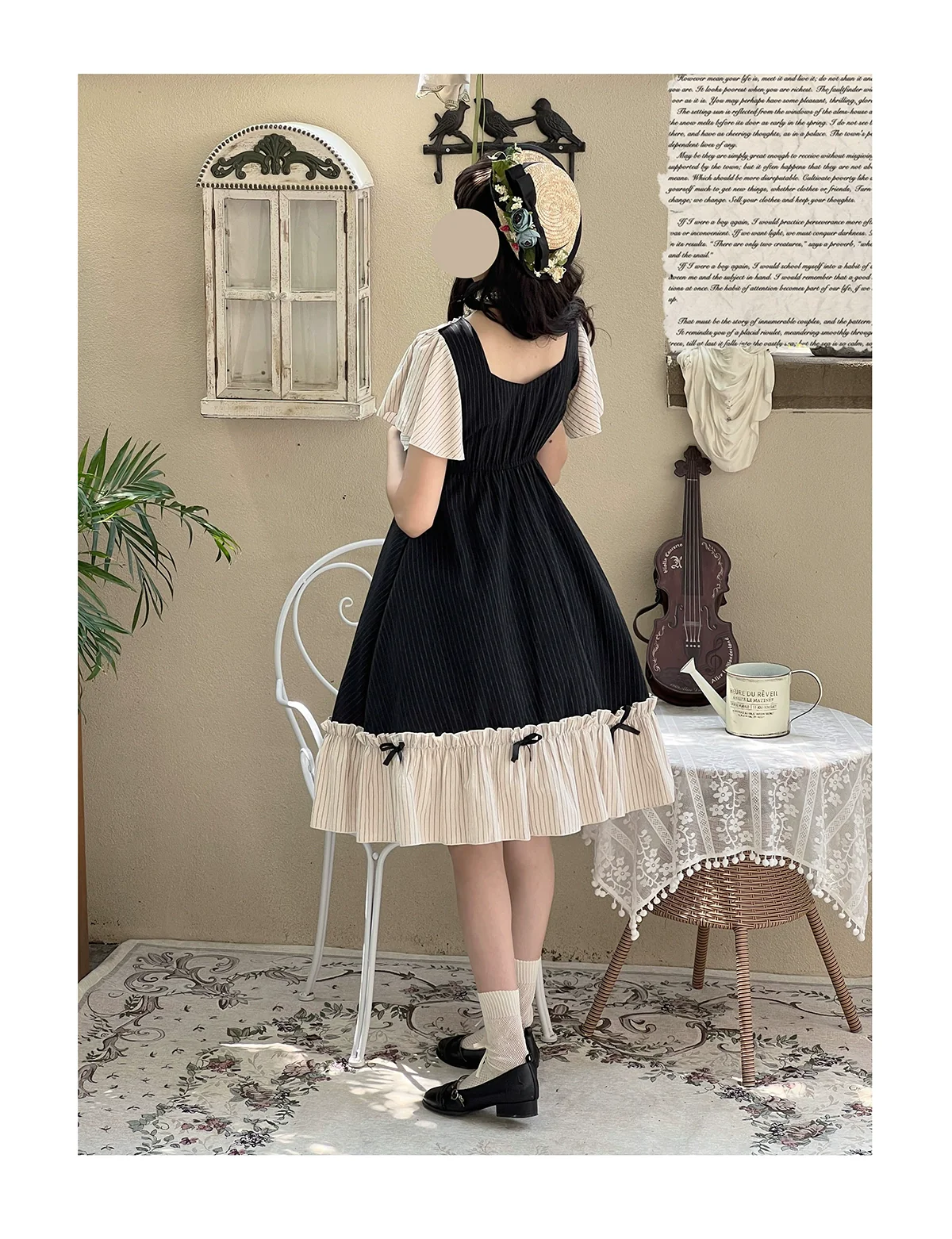 Cotton Plus Size Lolita OP Dress With Pockets & Detachable Bra Pads - Image 6