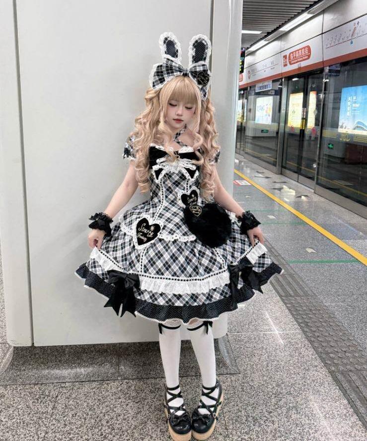 Shibuya Sweetheart - Plus Size Old School Lolita OP Dress, Side Pocket - Image 10
